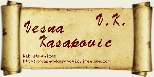 Vesna Kasapović vizit kartica